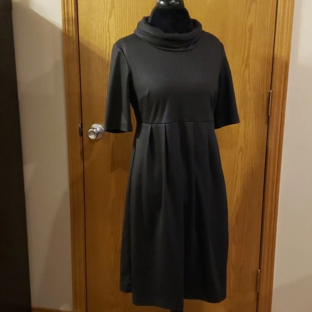 Robbie bee cowl neck ghosted diamond black dress